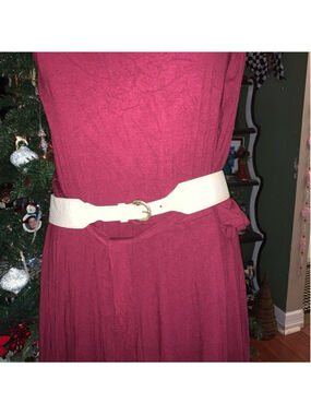 Beige faux leather Caliche belt gold hardware large